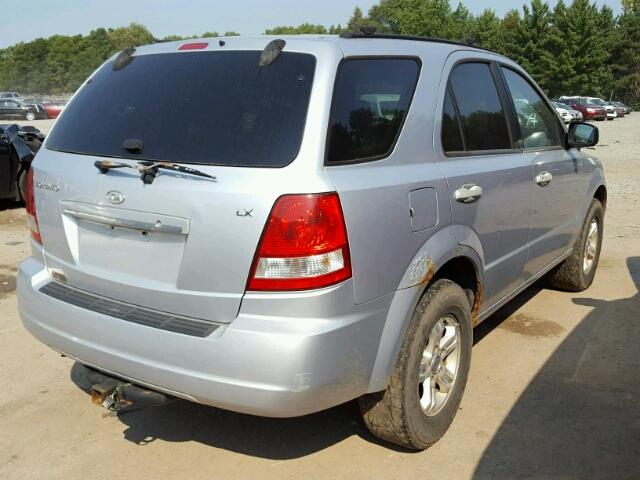 KNDJC733X55492993 - 2005 KIA SORENTO EX SILVER photo 4