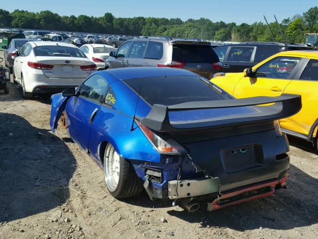 JN1AZ34D44T163296 - 2004 NISSAN 350Z COUPE BLUE photo 3