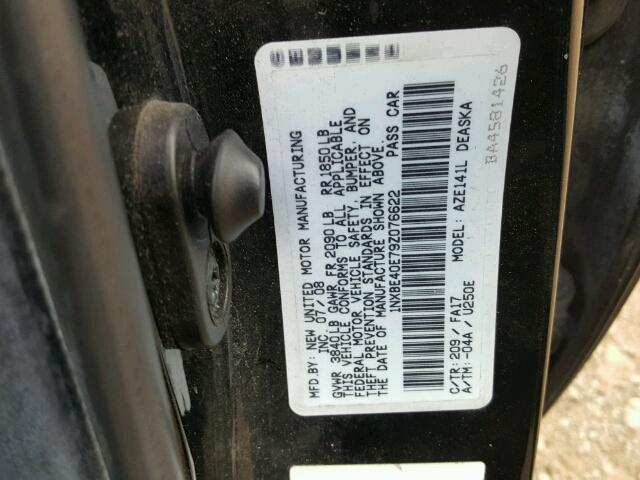 1NXBE40E79Z076622 - 2009 TOYOTA COROLLA XR 黑色 照片 10