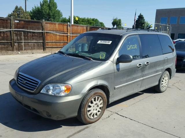 KNDUP131436429490 - 2003 KIA SEDONA EX GREEN photo 2