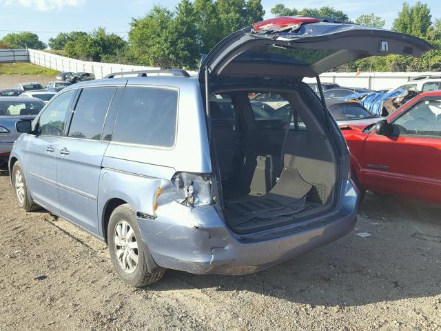 5FNRL38428B109113 - 2008 HONDA ODYSSEY EX BLUE photo 3