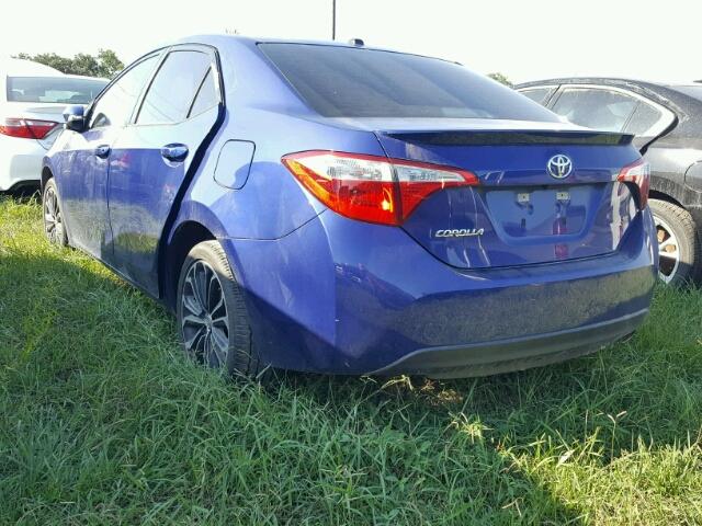 5YFBURHE5FP344083 - 2015 TOYOTA COROLLA BLUE photo 3