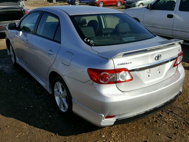 5YFBU4EE3CP027390 - 2012 TOYOTA COROLLA SILVER photo 3