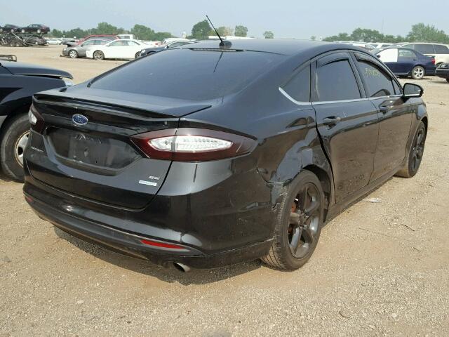 3FA6P0HR2DR257679 - 2013 FORD FUSION SE BLACK photo 4