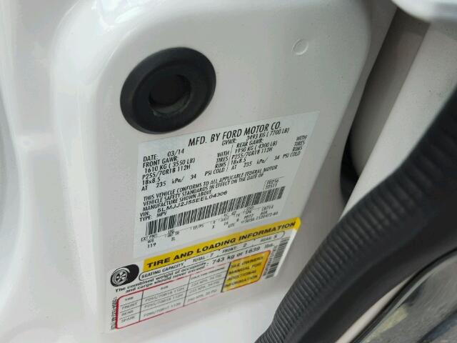 5LMJJ2J55EEL04306 - 2014 LINCOLN NAVIGATOR თეთრი ფოტო 10