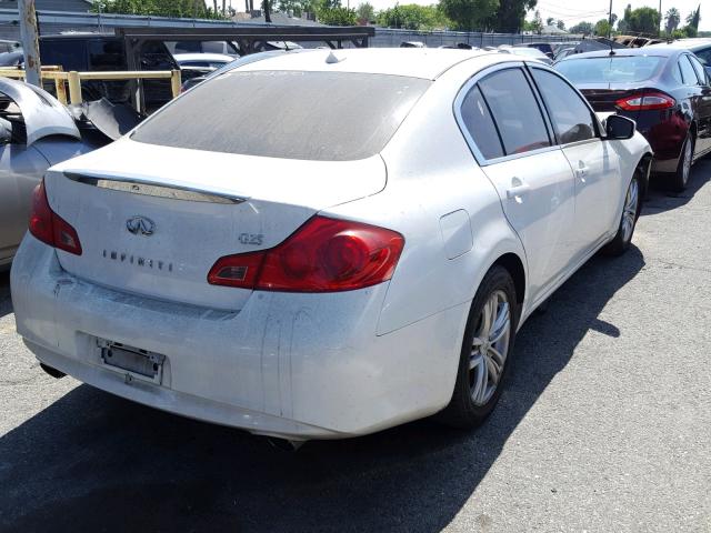 JN1DV6AP7BM600353 - 2011 INFINITI G25 BASE WHITE photo 4