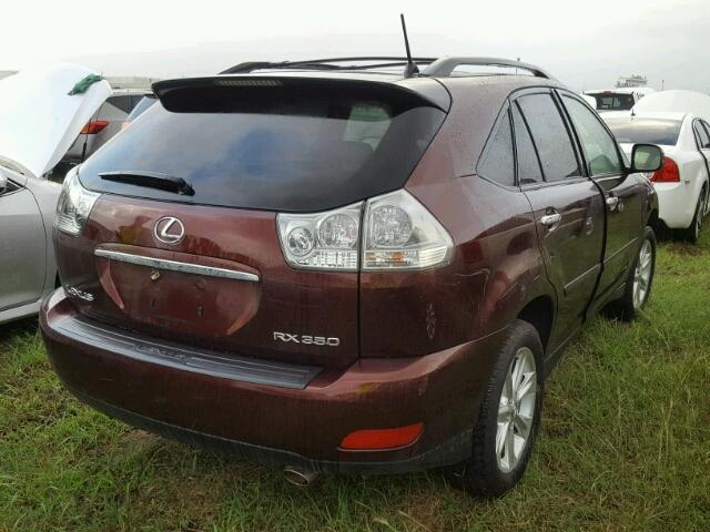 JTJGK31U890016596 - 2009 LEXUS RX 350 BURGUNDY photo 4