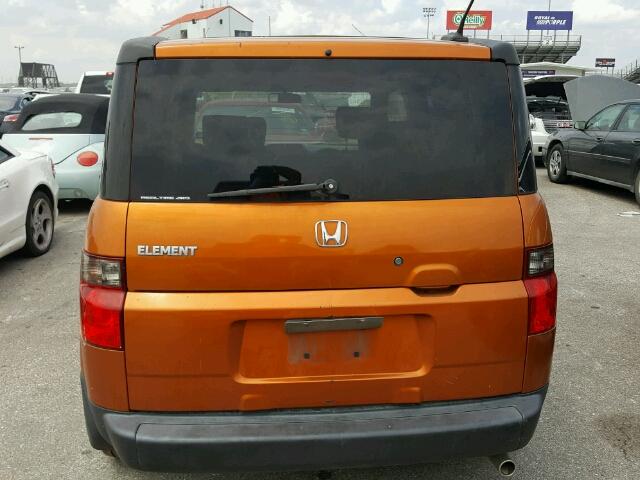 5J6YH28756L008315 - 2006 HONDA ELEMENT EX ORANGE photo 9