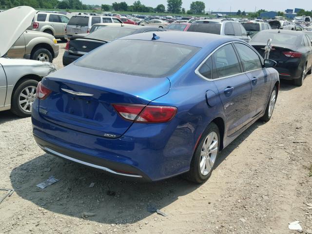 1C3CCCAB1FN690539 - 2015 CHRYSLER 200 LIMITE BLUE photo 4