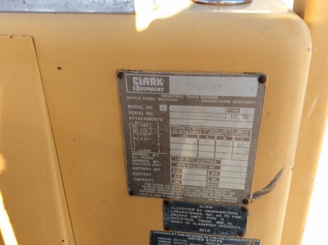 35510744046 - 1978 CLARK FORKLIFT C500750 YELLOW photo 9