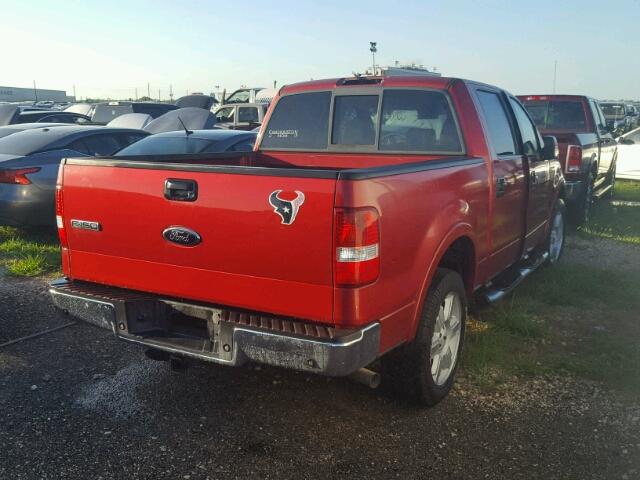 1FTPW12V88KC19994 - 2008 FORD F150 SUPER RED photo 4