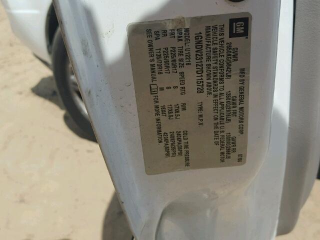 1GNDV23127D115728 - 2007 CHEVROLET UPLANDER L 白色 照片 10