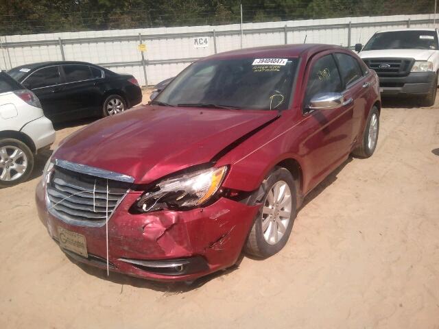 1C3CCBCGXDN706785 - 2013 CHRYSLER 200 RED photo 2