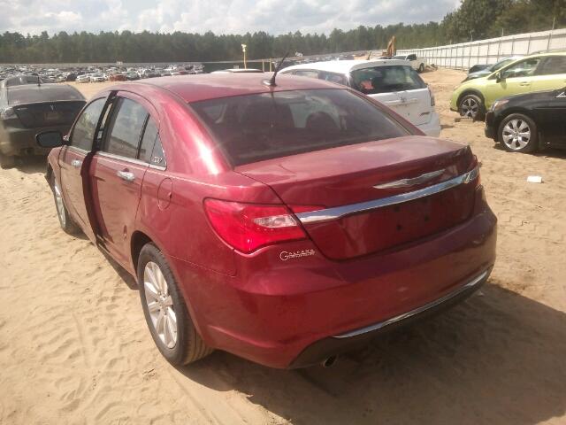 1C3CCBCGXDN706785 - 2013 CHRYSLER 200 RED photo 3