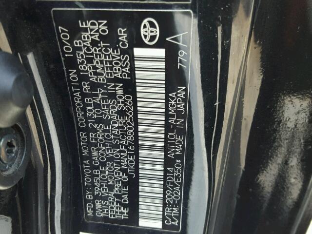 JTKDE167880256260 - 2008 TOYOTA SCION TC 黑色 照片 10