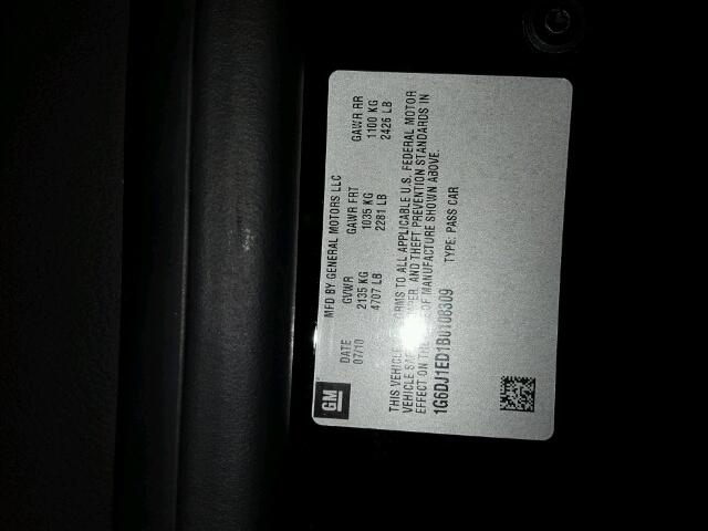 1G6DJ1ED1B0108309 - 2011 CADILLAC CTS PERFOR Siyah fotoğraf 10