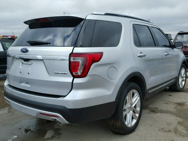 1FM5K7F82GGB51568 - 2016 FORD EXPLORER L SILVER photo 4