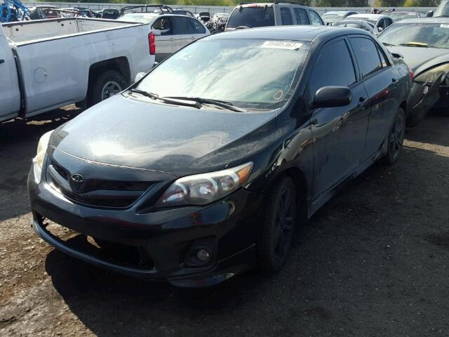 5YFBU4EE5DP110742 - 2013 TOYOTA COROLLA BA BLACK photo 2