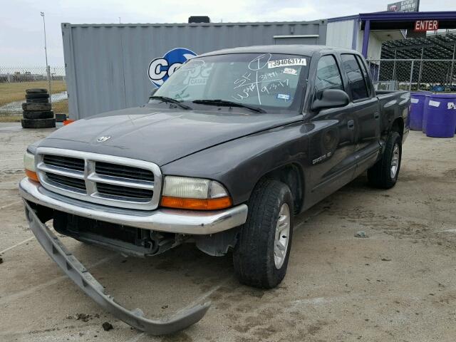 1B7HL2AX31S319917 - 2001 DODGE DAKOTA QUA GRAY photo 2