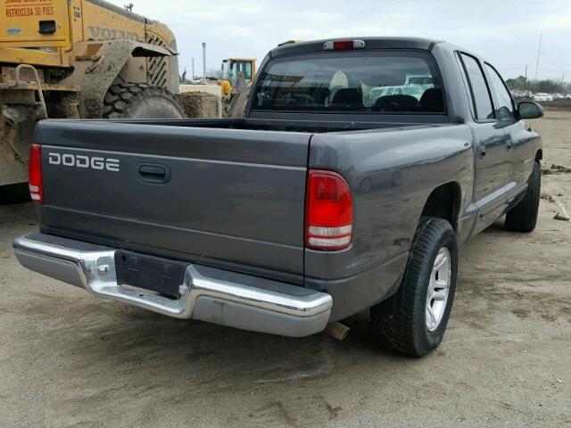 1B7HL2AX31S319917 - 2001 DODGE DAKOTA QUA GRAY photo 4