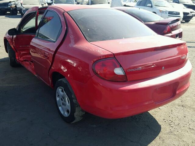 1B3ES46C01D258507 - 2001 DODGE NEON RED photo 3