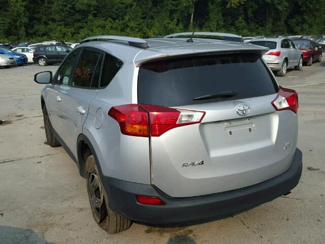 2T3BFREV3DW057830 - 2013 TOYOTA RAV4 LE SILVER photo 3