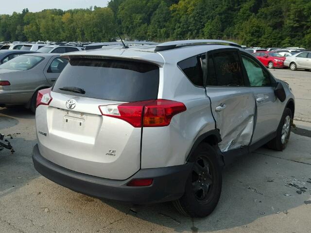 2T3BFREV3DW057830 - 2013 TOYOTA RAV4 LE SILVER photo 4