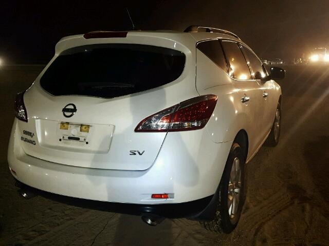 JN8AZ1MU7EW422272 - 2014 NISSAN MURANO S WHITE photo 4