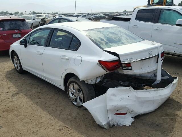 19XFB2F50EE203195 - 2014 HONDA CIVIC LX WHITE photo 3