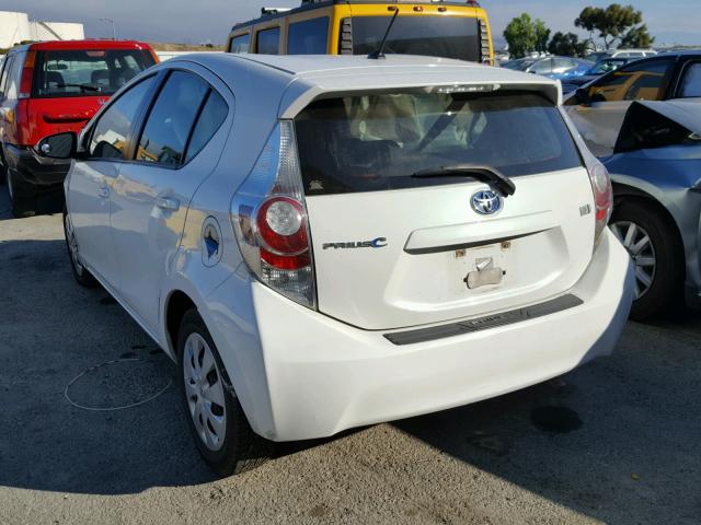 JTDKDTB30E1063803 - 2014 TOYOTA PRIUS C WHITE photo 3