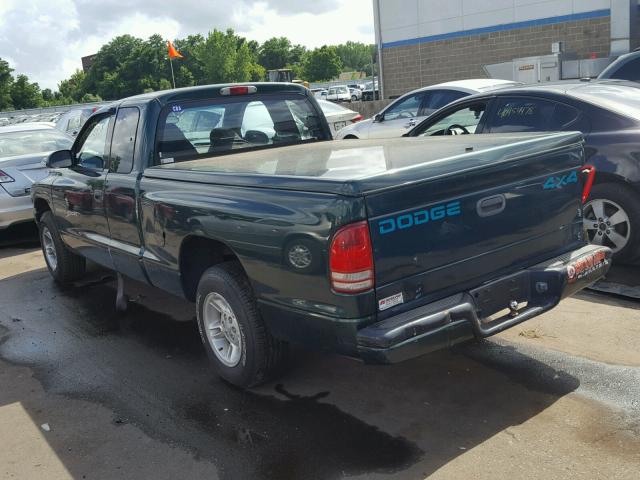 1B7GL22X8YS692519 - 2000 DODGE DAKOTA GREEN photo 3