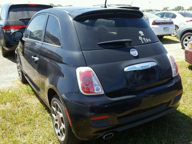 3C3CFFBR7DT663508 - 2013 FIAT 500 BLACK photo 3