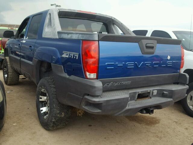 3GNEC13T63G127612 - 2003 CHEVROLET AVALANCHE BLUE photo 3