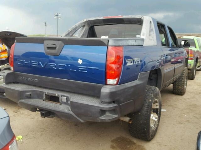 3GNEC13T63G127612 - 2003 CHEVROLET AVALANCHE BLUE photo 4