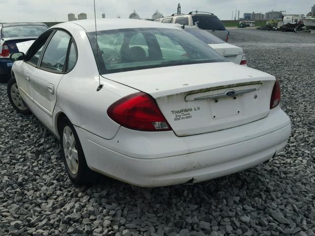 1FAFP52U62A155125 - 2002 FORD TAURUS LX WHITE photo 3