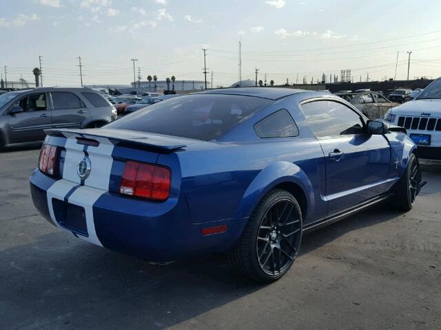 1ZVHT80N875324103 - 2007 FORD MUSTANG BLUE photo 4