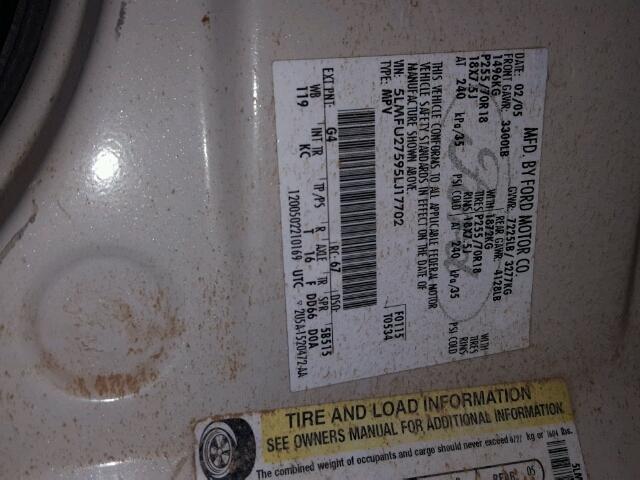 5LMFU27595LJ17702 - 2005 LINCOLN NAVIGATOR 奶油色 照片 10