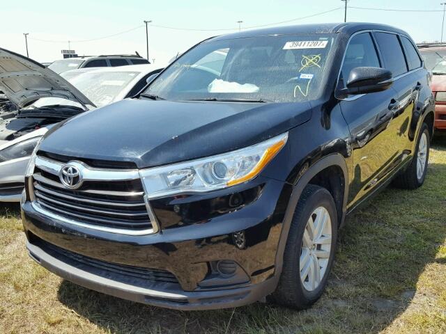 5TDZKRFH5ES029873 - 2014 TOYOTA HIGHLANDER BLACK photo 2