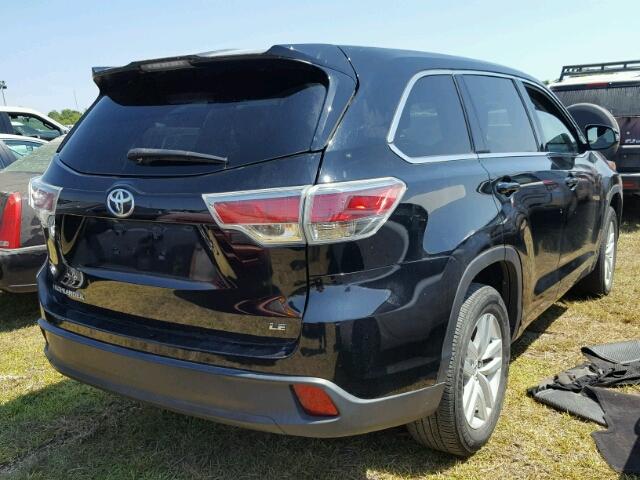 5TDZKRFH5ES029873 - 2014 TOYOTA HIGHLANDER BLACK photo 4