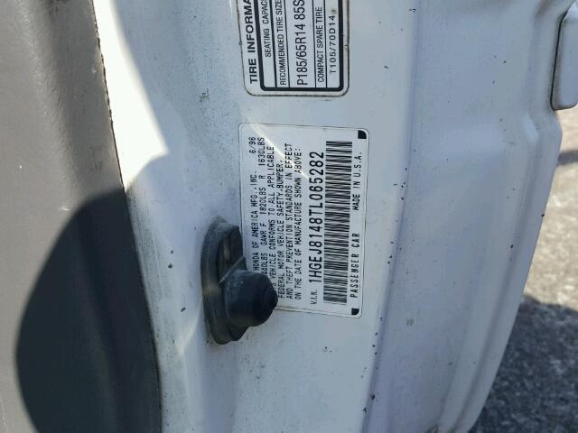 1HGEJ8148TL065282 - 1996 HONDA CIVIC EX 白色 照片 10