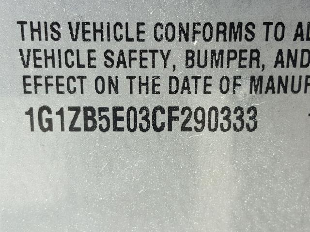 1G1ZB5E03CF290333 - 2012 CHEVROLET MALIBU LS ლურჯი ფოტო 10