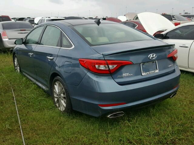 5NPE34AF3FH046778 - 2015 HYUNDAI SONATA SPO BLUE photo 3