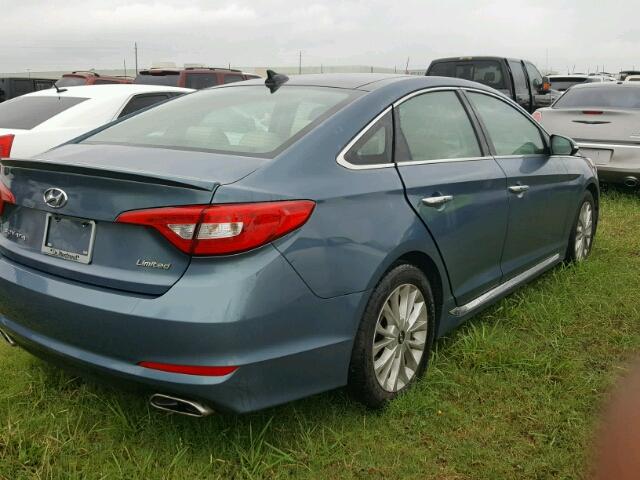 5NPE34AF3FH046778 - 2015 HYUNDAI SONATA SPO BLUE photo 4