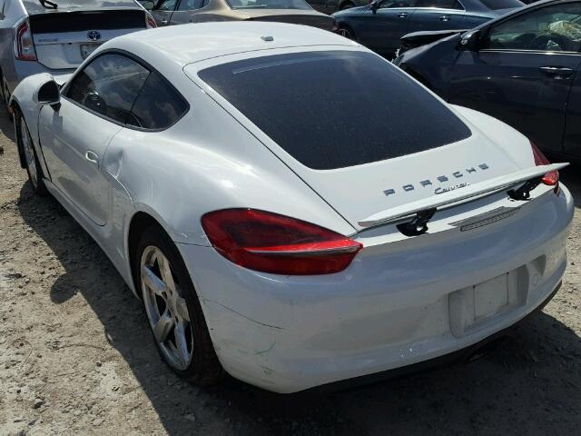 WP0AA2A87FK162657 - 2015 PORSCHE CAYMAN WHITE photo 3