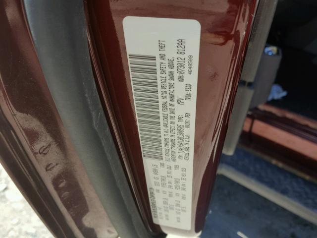 1J4FA54138L500505 - 2008 JEEP WRANGLER S 勃艮第红 照片 10