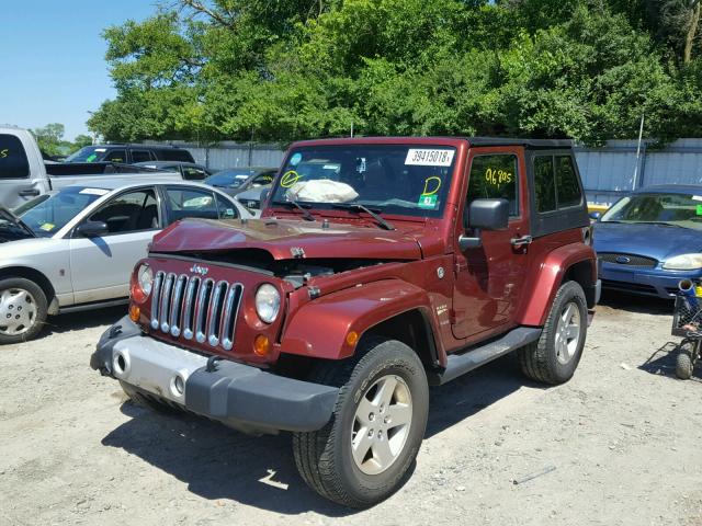 1J4FA54138L500505 - 2008 JEEP WRANGLER S 勃艮第红 照片 2