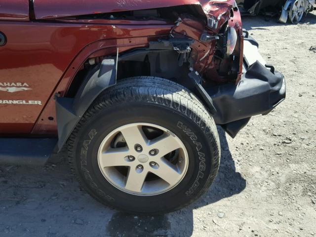 1J4FA54138L500505 - 2008 JEEP WRANGLER S 勃艮第红 照片 9