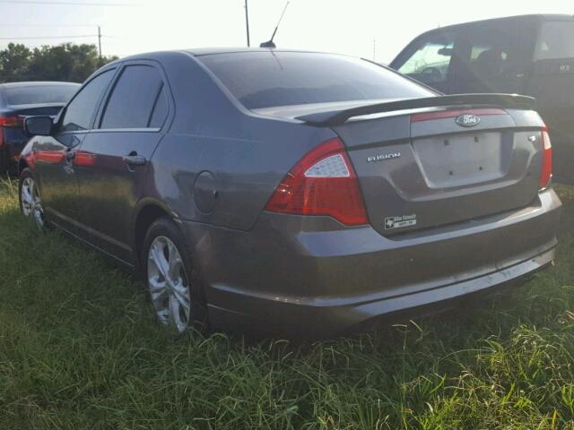 3FAHP0HA4CR237418 - 2012 FORD FUSION SE GRAY photo 3