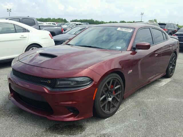 2C3CDXGJ0HH552621 - 2017 DODGE CHARGER R/ BURGUNDY photo 2