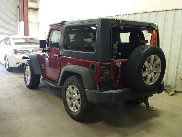 1C4AJWAG5DL556227 - 2013 JEEP WRANGLER S MAROON photo 3